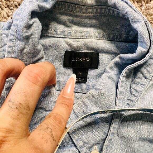 J Crew Mens Short Sleeve Denim Polo Top Size M - Picture 4 of 4